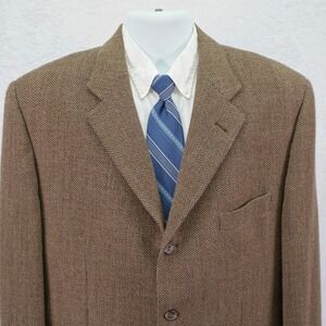 Mila Schon Blue Superfine Cloth Soft Tweed Wool Sport Coat 42R Green Cream Baske